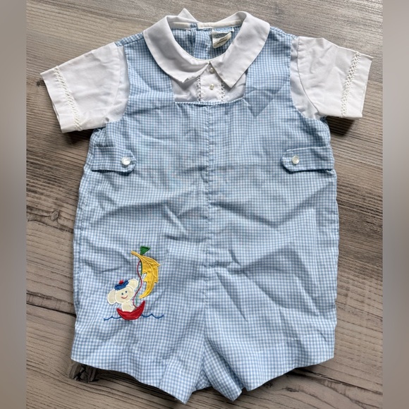 Nannette Other - Vintage Nannekins By Nannette Gingham Plaid Romper Size 3-6 Months